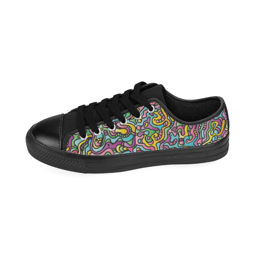 Colorful Tidal Pool, abstract animals, doodle Men's Classic Canvas Shoes (Model 018)