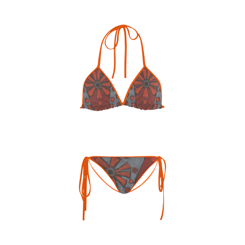 Orange flowers Custom Bikini Swimsuit ID D316794