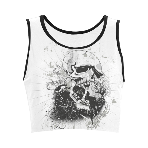 Dark Gothic Skull Women's Crop Top (Model T42)