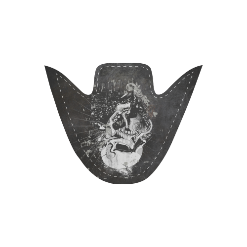 Dark Gothic Skull Men's Unusual Slip-on Canvas Shoes (Model 019)