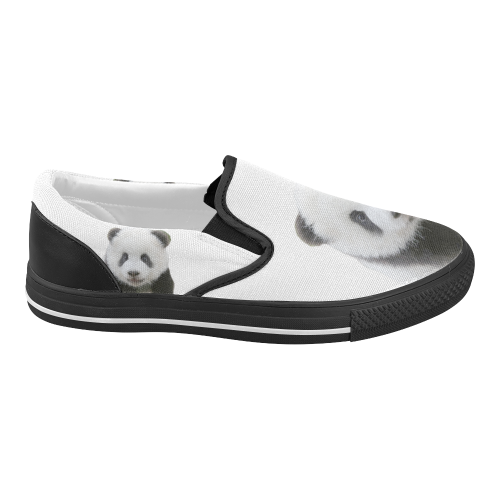 Panda Bear Women's Slip-on Canvas Shoes (Model 019)