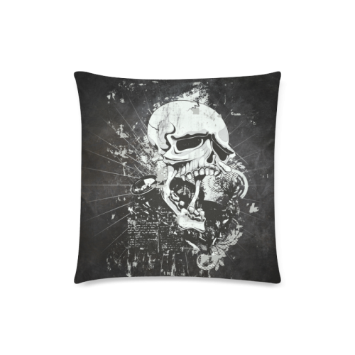 Dark Gothic Skull Custom Zippered Pillow Case 18"x18" (one side)