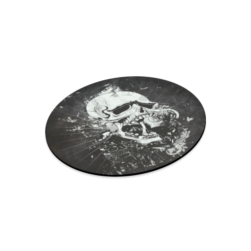 Dark Gothic Skull Round Mousepad