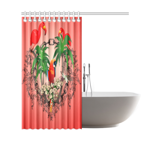 Funny parrot, tropical design Shower Curtain 69"x70"