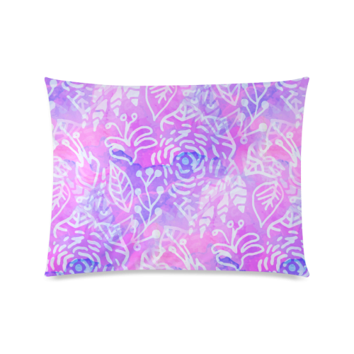 Lavender Floral Watercolor Custom Picture Pillow Case 20"x26" (one side)