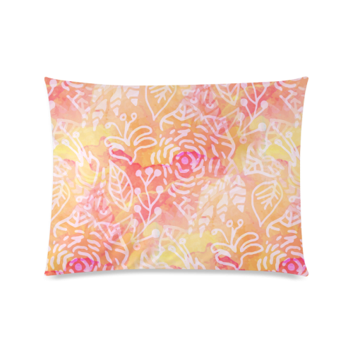 Sunny Floral Watercolor Custom Picture Pillow Case 20"x26" (one side)