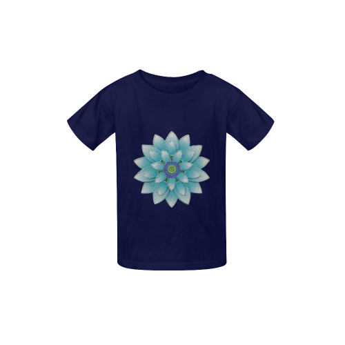 Turquoise Lotus Kid's  Classic T-shirt (Model T22)