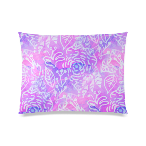 Lavender Floral Watercolor Custom Zippered Pillow Case 20"x26"(Twin Sides)
