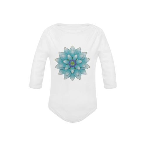 Turquoise Lotus Baby Powder Organic Long Sleeve One Piece (Model T27)