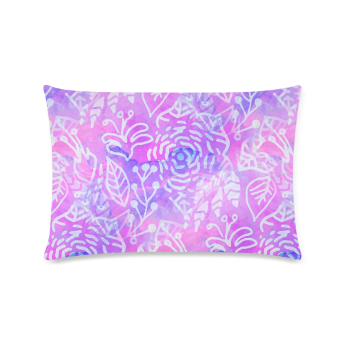 Lavender Floral Watercolor Custom Rectangle Pillow Case 16"x24" (one side)