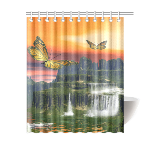 Fantasy world with butterflies Shower Curtain 60"x72"