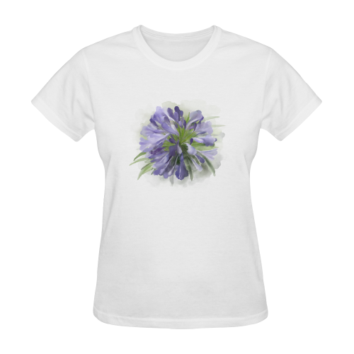 Purple Flower Sunny Women's T-shirt (Model T05)