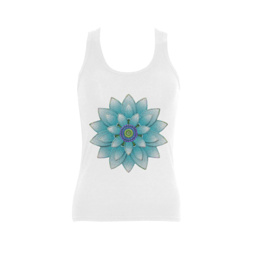 Turquoise Lotus Women's Shoulder-Free Tank Top (Model T35)