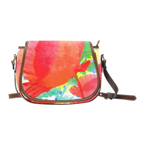 Poppy and Dots Saddle Bag/Small (Model 1649) Full Customization