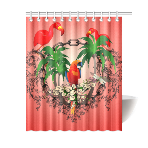Funny parrot, tropical design Shower Curtain 60"x72"