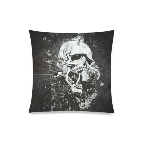 Dark Gothic Skull Custom Zippered Pillow Case 20"x20"(One Side)