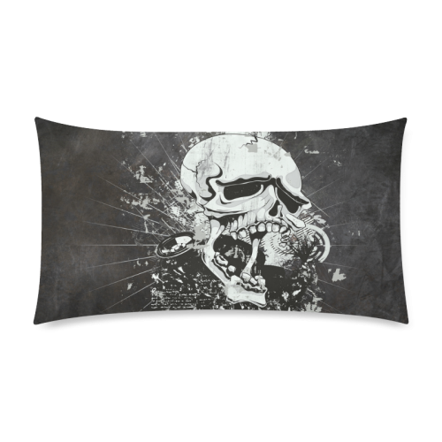 Dark Gothic Skull Rectangle Pillow Case 20"x36"(Twin Sides)