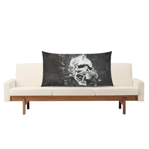 Dark Gothic Skull Rectangle Pillow Case 20"x36"(Twin Sides)