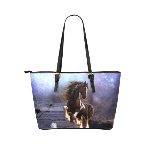 Wonderful horse Leather Tote Bag/Small (Model 1651)