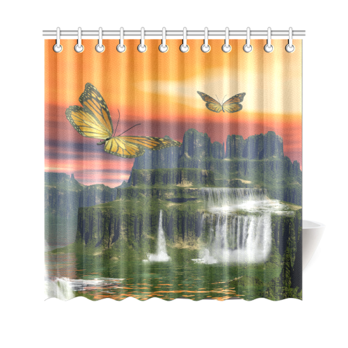 Fantasy world with butterflies Shower Curtain 69"x70"
