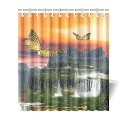 Fantasy world with butterflies Shower Curtain 66"x72"