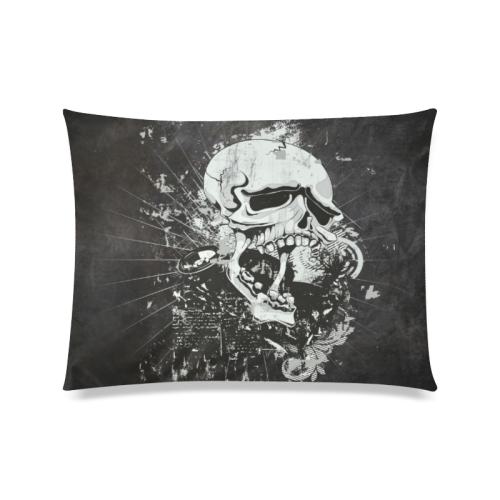 Dark Gothic Skull Custom Zippered Pillow Case 20"x26"(Twin Sides)