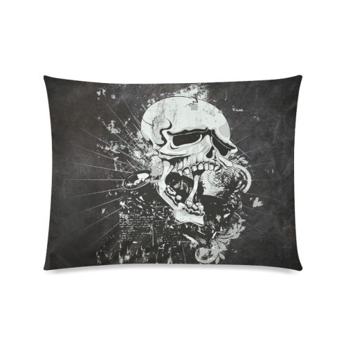 Dark Gothic Skull Custom Zippered Pillow Case 20"x26"(Twin Sides)