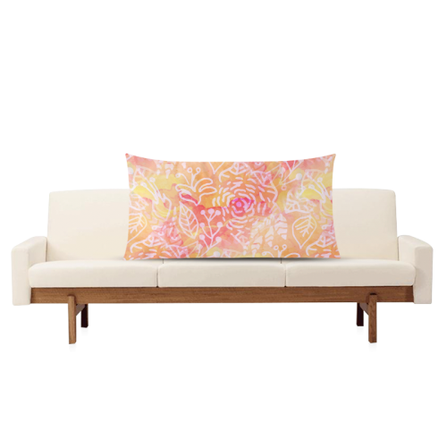 Sunny Floral Watercolor Rectangle Pillow Case 20"x36"(Twin Sides)