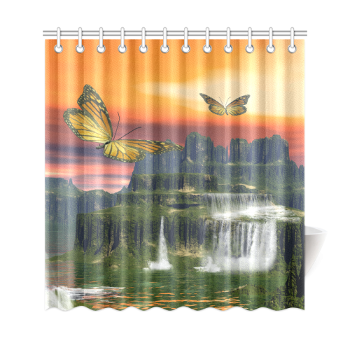Fantasy world with butterflies Shower Curtain 69"x72"