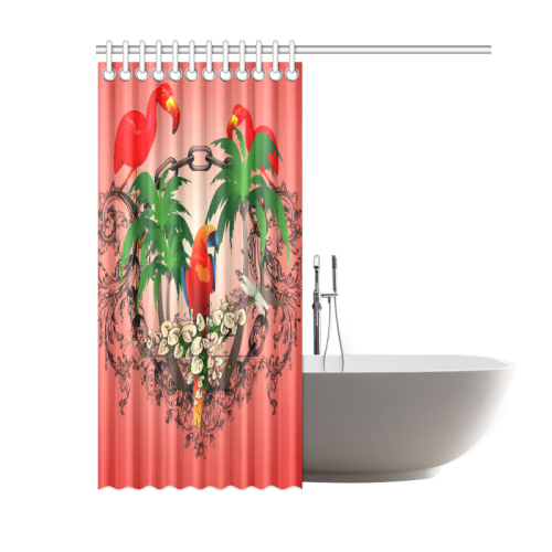 Funny parrot, tropical design Shower Curtain 60"x72"