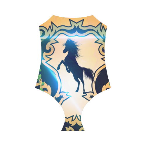 Horse silhouette Strap Swimsuit ( Model S05)