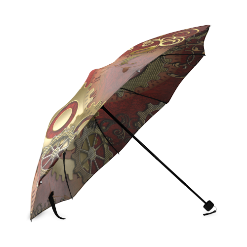 Steampunk, awesome glowing hearts Foldable Umbrella (Model U01)