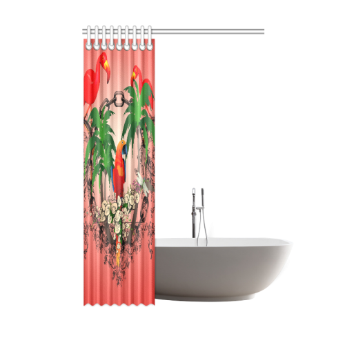 Funny parrot, tropical design Shower Curtain 48"x72"