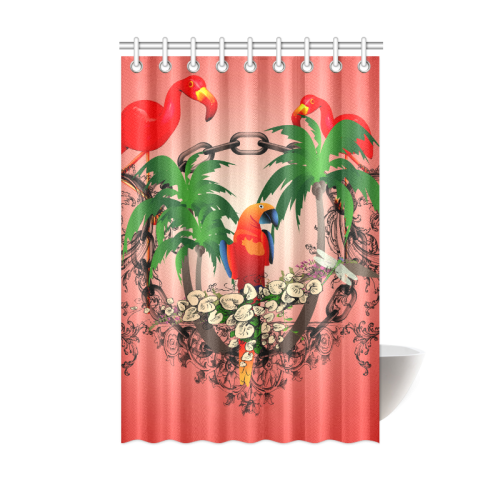 Funny parrot, tropical design Shower Curtain 48"x72"