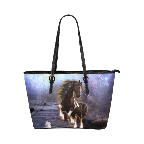 Wonderful horse Leather Tote Bag/Small (Model 1651)