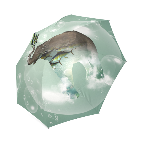 Elephant in a bubble with fish Foldable Umbrella (Model U01)
