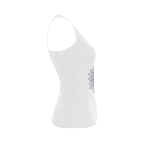 ornament pink, blue Women's Shoulder-Free Tank Top (Model T35)