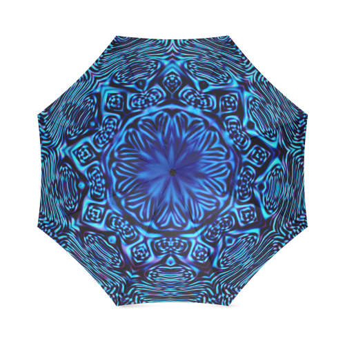 Blue Abstract Sunflower Foldable Umbrella (Model U01)