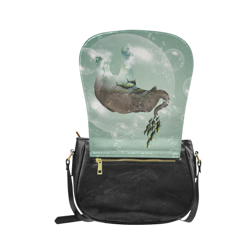 Elephant in a bubble with fish Classic Saddle Bag/Small (Model 1648)