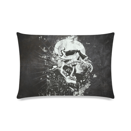 Dark Gothic Skull Custom Zippered Pillow Case 16"x24"(Twin Sides)