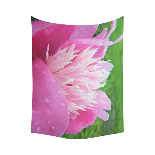 Wet Peony Cotton Linen Wall Tapestry 80"x 60"