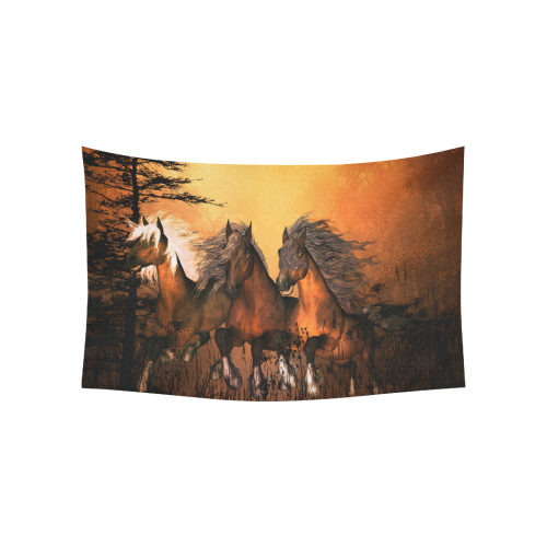 Awesome horses Cotton Linen Wall Tapestry 60"x 40"