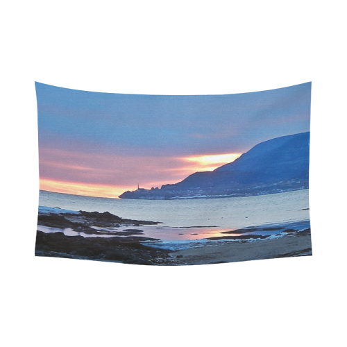 Sunrise in Tourelle Cotton Linen Wall Tapestry 90"x 60"