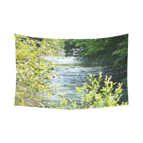 River Runs Through it Cotton Linen Wall Tapestry 90"x 60"