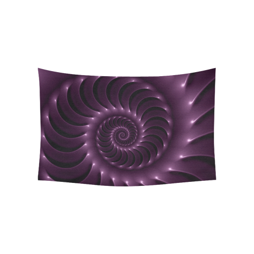 Glossy Purple Spiral Fractal Cotton Linen Wall Tapestry 60"x 40"