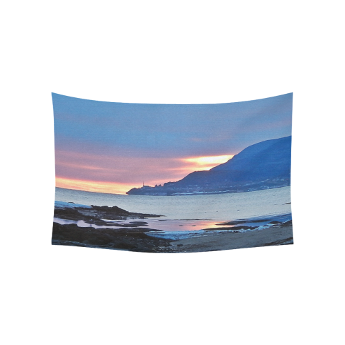 Sunrise in Tourelle Cotton Linen Wall Tapestry 60"x 40"