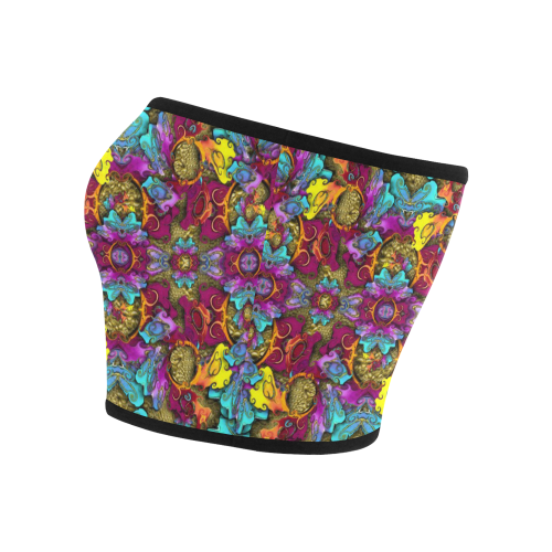 Fantasy rainbow flowers in a environment of calm Bandeau Top