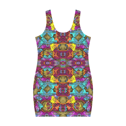 Fantasy rainbow flowers in a environment of calm Medea Vest Dress (Model D06)