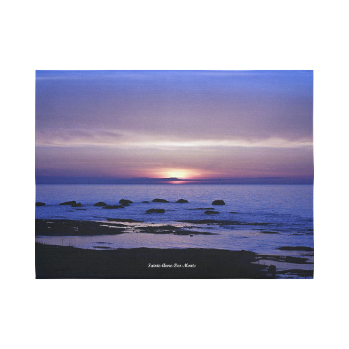 Blue and Purple Sunset Cotton Linen Wall Tapestry 80"x 60"