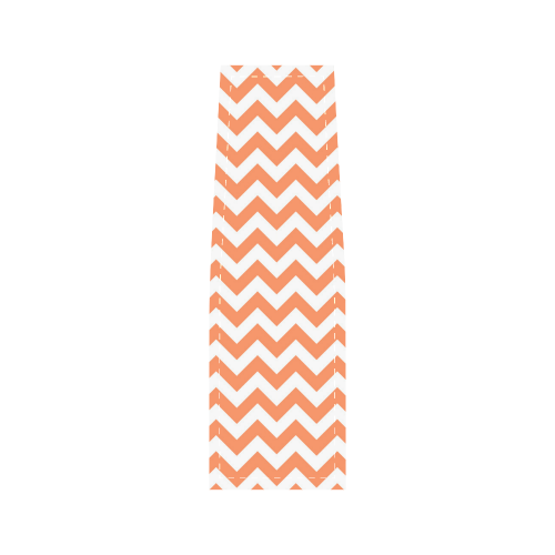 Tangerine Orange and white zigzag chevron Saddle Bag/Small (Model 1649) Full Customization